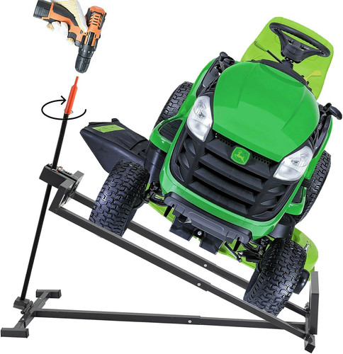 Folding ride lawn mower - on,